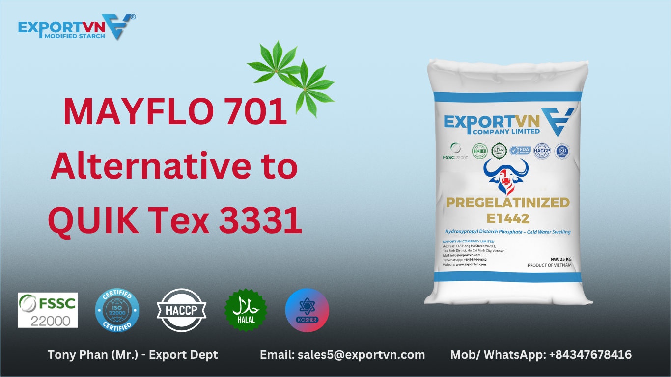 Modified Starch Alternative to QUIK Tex 3331 – MAYFLO 701 by EXPORTVN
