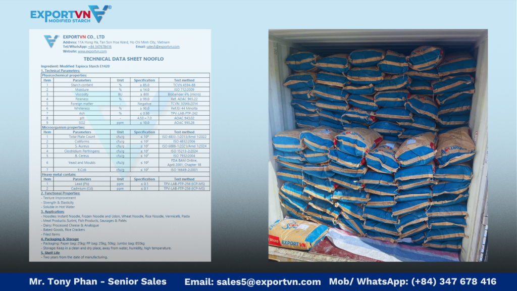 Product Specification of Modified Starch INS 1420