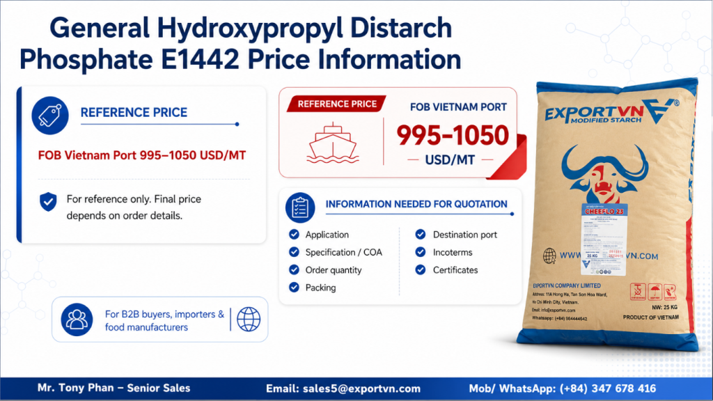 FOB Price of Hydroxypropyl Distarch Phosphate (INS 1442)