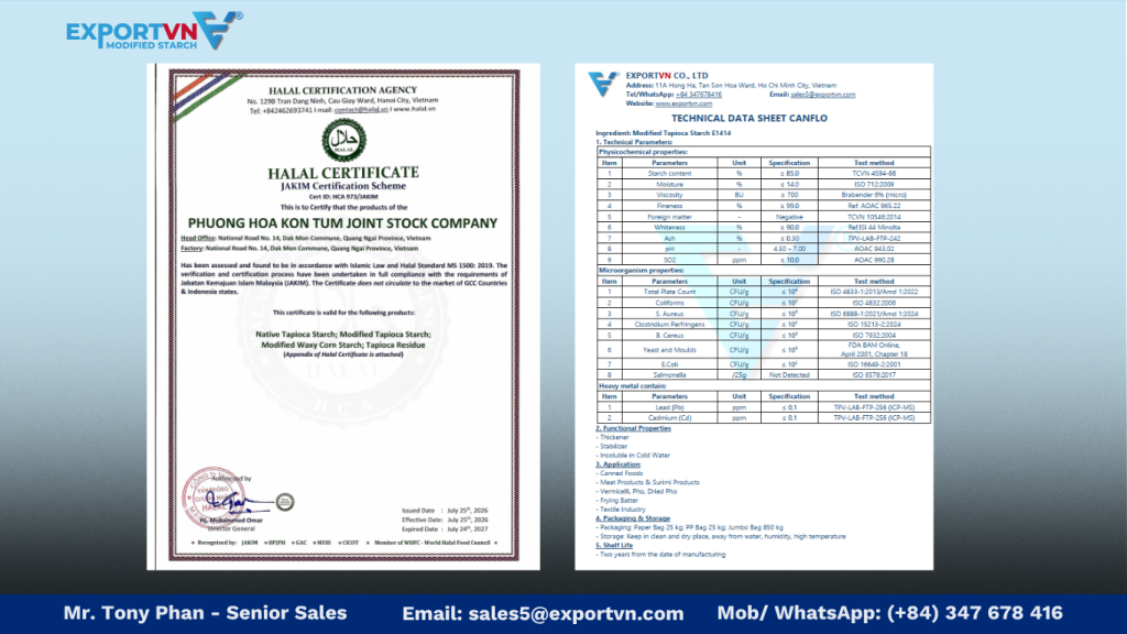 Halal and Specification of Acetylated Distarch Phosphate (INS 1414)