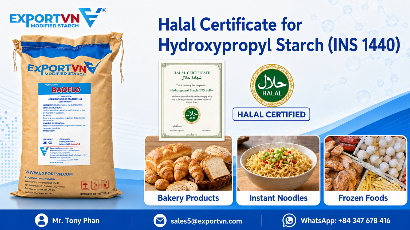 Halal Certificate for Hydroxypropyl Starch (INS 1440)