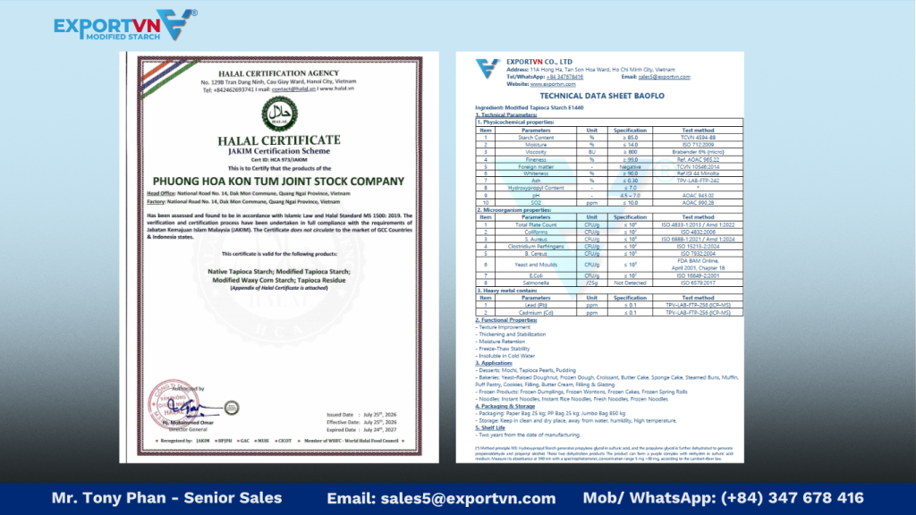 Halal and Specification of Hydroxypropyl Starch (INS 1440)