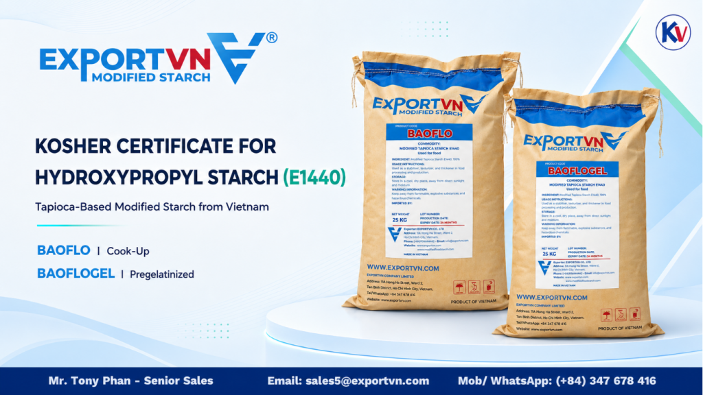 Kosher Certificate for Hydroxypropyl Starch (E1440)