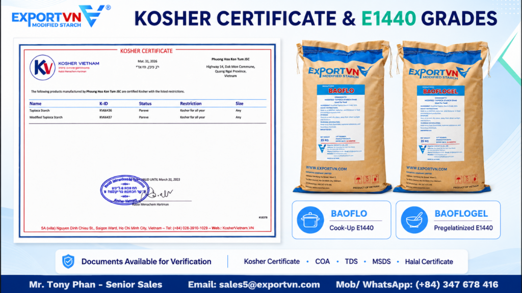 E1440 Kosher Certificate
